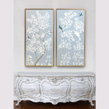 Load image into Gallery viewer, Set of 2 Blue &amp; White Chinoiserie Panels
