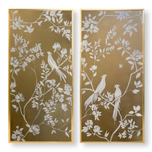 Load image into Gallery viewer, Set of 2 Gold Chinoiserie Panels
