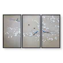 Load image into Gallery viewer, Set of 3 Sakura Chinoiserie Panels
