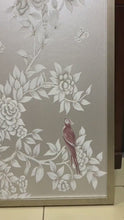 Load and play video in Gallery viewer, Set of 2 Silver &amp; Pink Chinoiserie Panels
