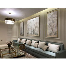 Load image into Gallery viewer, Large Set of 3 Silver Chinoiserie Paintings
